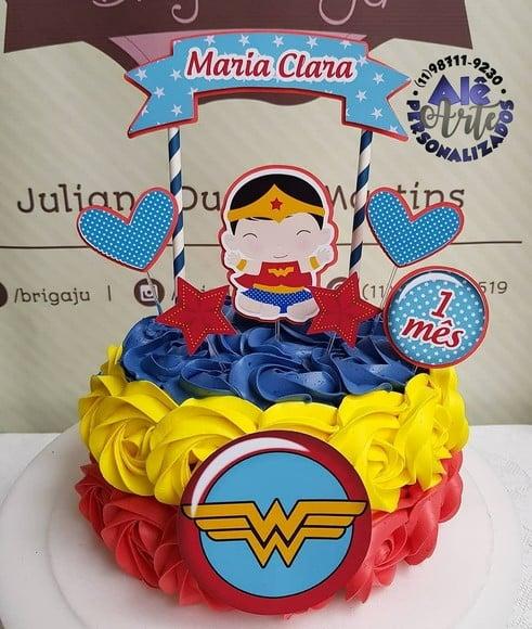 Topo de Bolo Mulher Maravilha