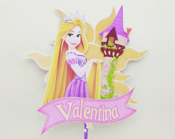 Topo de Bolo Rapunzel