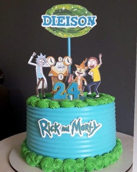 Topo de Bolo Rick And Morty