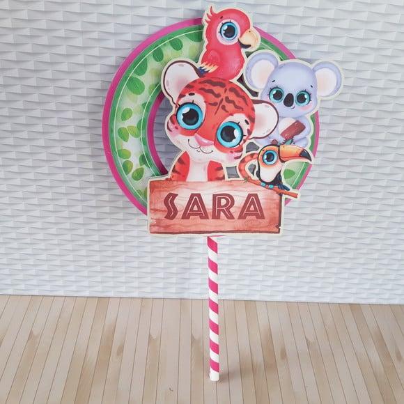 Topo de Bolo Safari