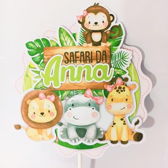 Topo de Bolo Safari