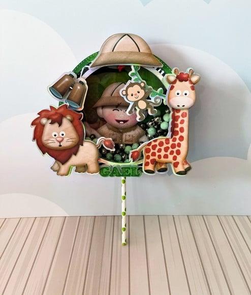 Topo de Bolo Safari