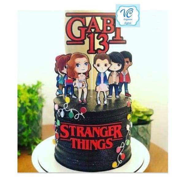 Topo de Bolo Stranger Things