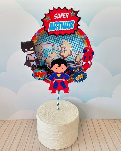 Topo de Bolo Super Herois