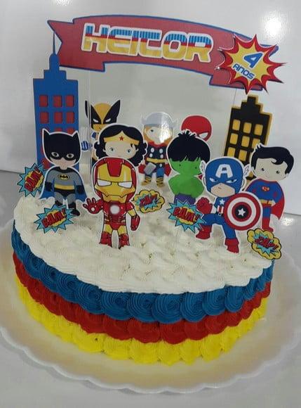 Topo de Bolo Super Herois