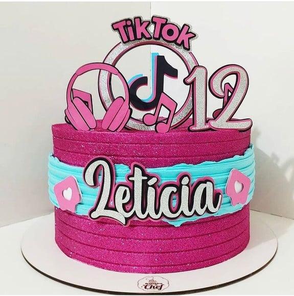 Topo de Bolo Tik Tok