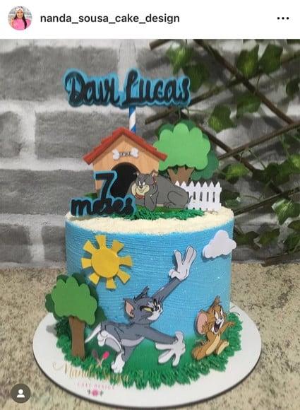 Topo de Bolo Tom e Jerry