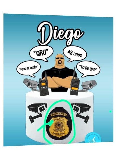 Topo de Bolo Vigilante