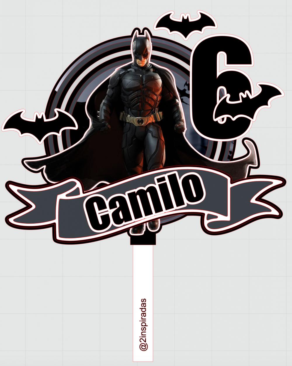 Topo de Bolo Batman