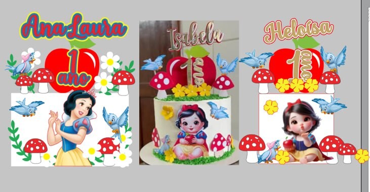 Arquivo de corte topo de bolo Branca de Neve