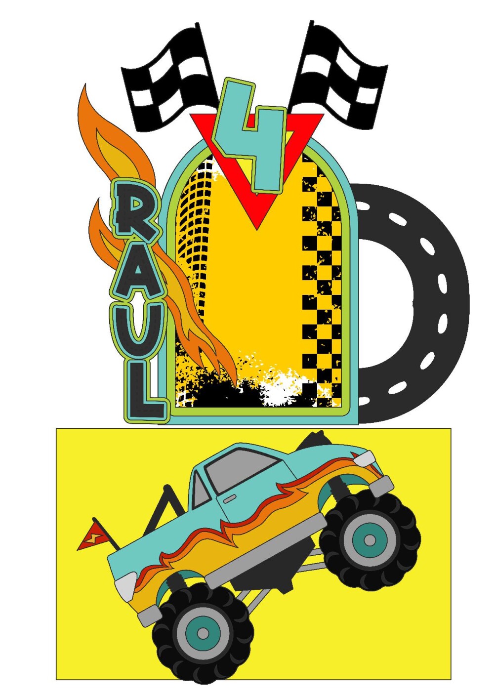 Arquivo de corte topo de bolo Monster truck