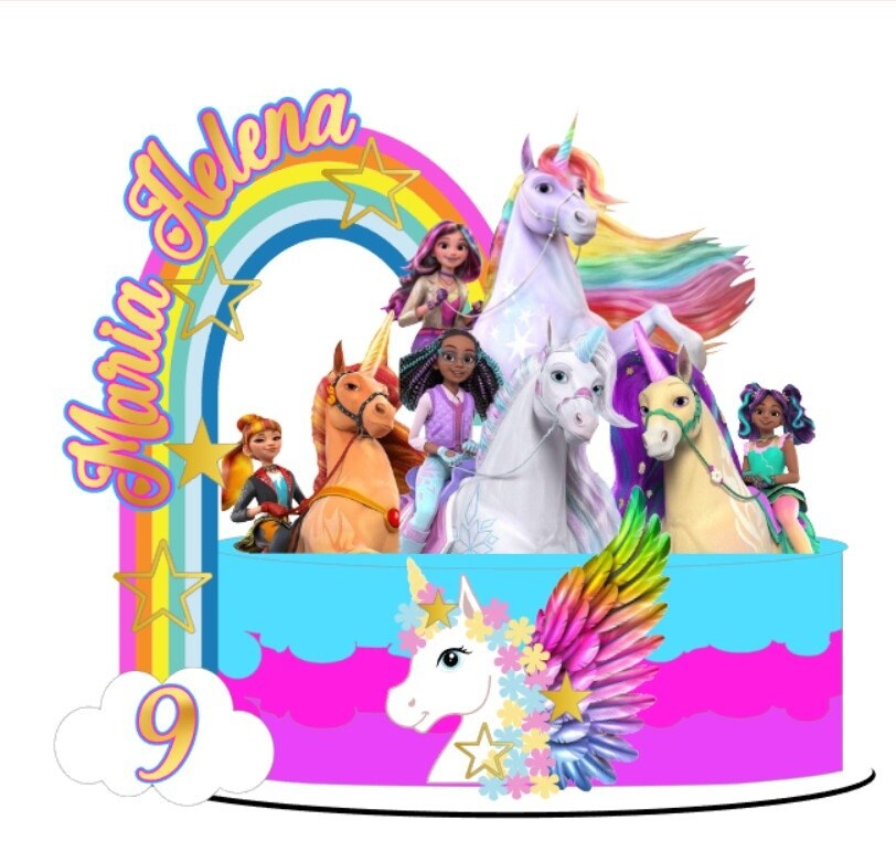 Arquivo de corte topo de bolo academia de unicornio