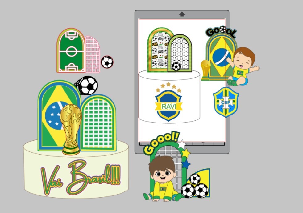 Arquivo de corte topo de bolo Copa do Mundo