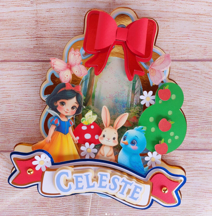 Topo De Bolo Branca De Neve