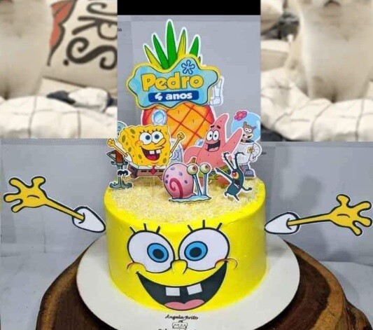 Topo de Bolo Bob Esponja