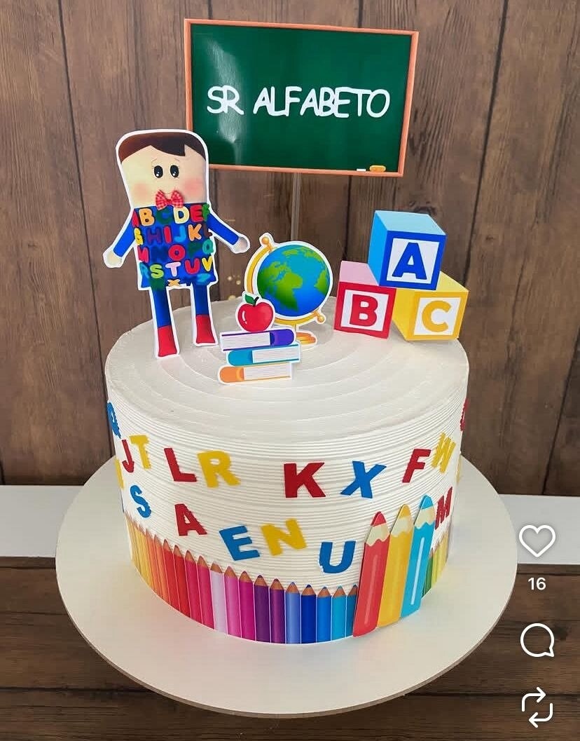 Arquivo de corte topo de bolo Sr Alfabeto