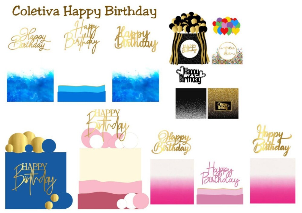 Arquivo de corte topo de Happy Birthday