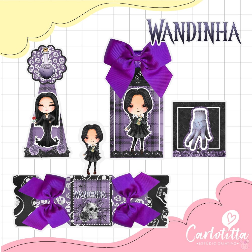 Arquivo de corte Festa Pronta Wandinha