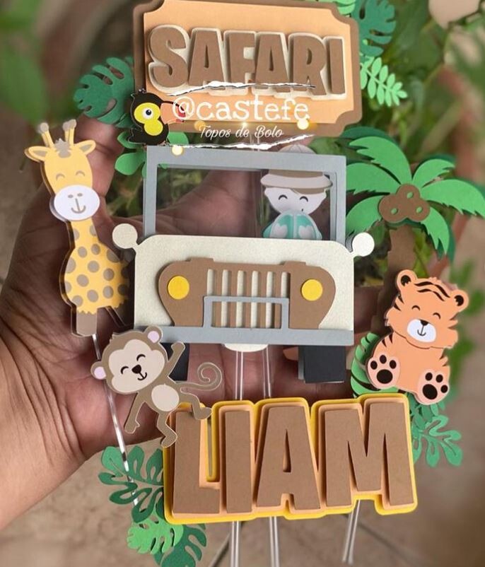 Arquivo de Corte Topo de Bolo Safari Cute