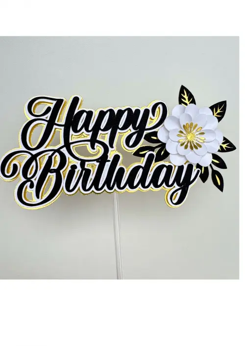 Arquivo de corte Topo de bolo Happy Birthday