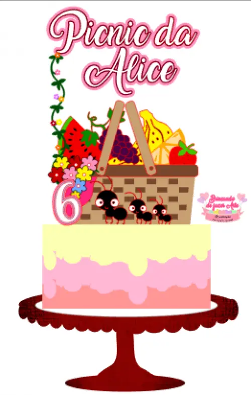 Arquivo de corte topo de bolo Pic Nic