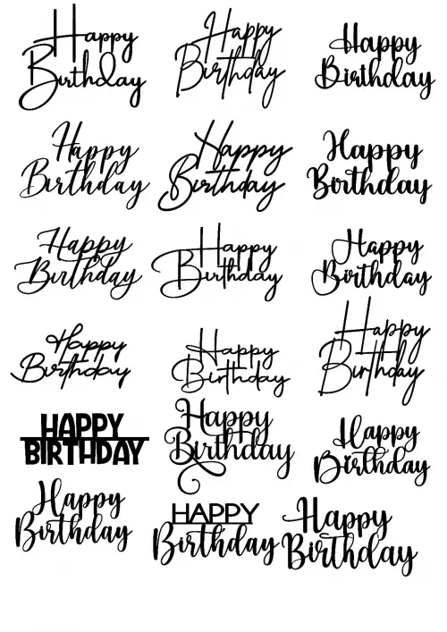 Arquivo de corte topo de bolo Happy Birthday Coletiva