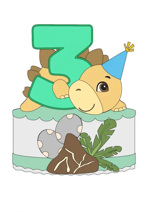 Topo de Bolo Dinossauro