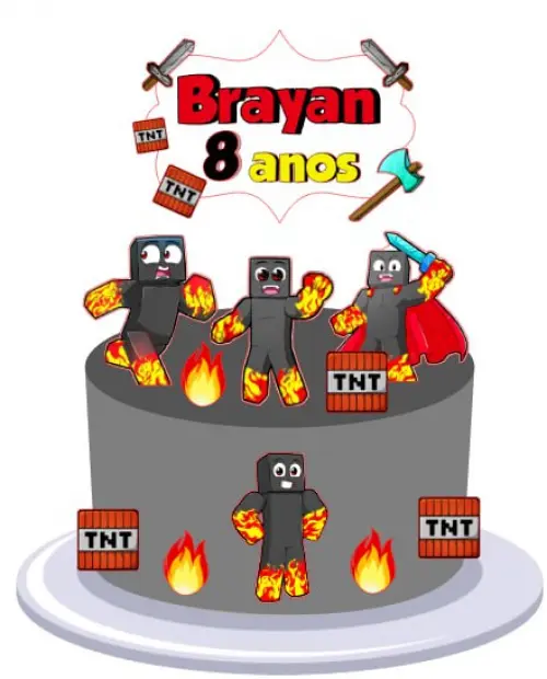 Arquivo de Corte Topo de Bolo Minecraft