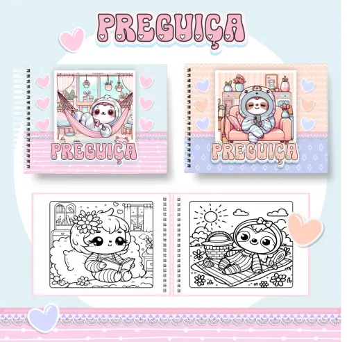 Arquivo Digital Livro Colorir Preguiça