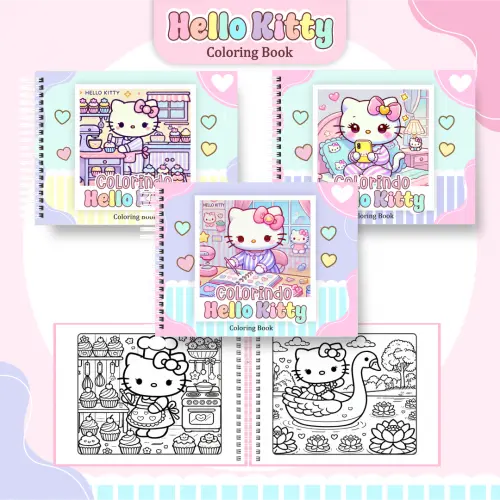 Arquivo Digital Livro Colorir Hello Kitty