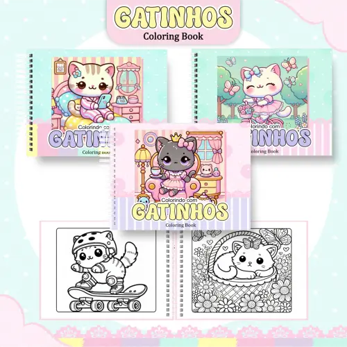 Arquivo Digital Livro Colorir Gatinhos