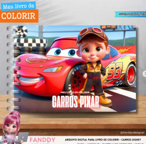 Arquivo Digital Livro Colorir Carros