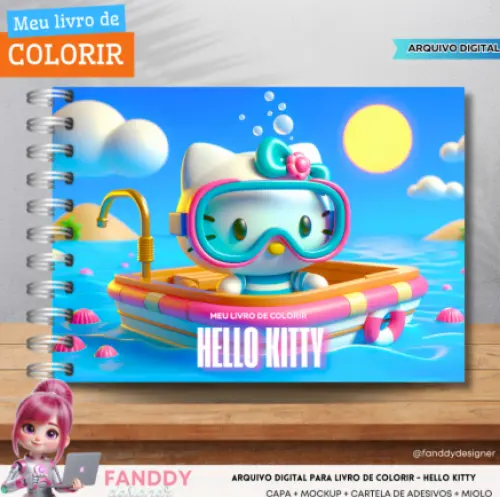 Arquivo Digital Livro Colorir Hello Kitty