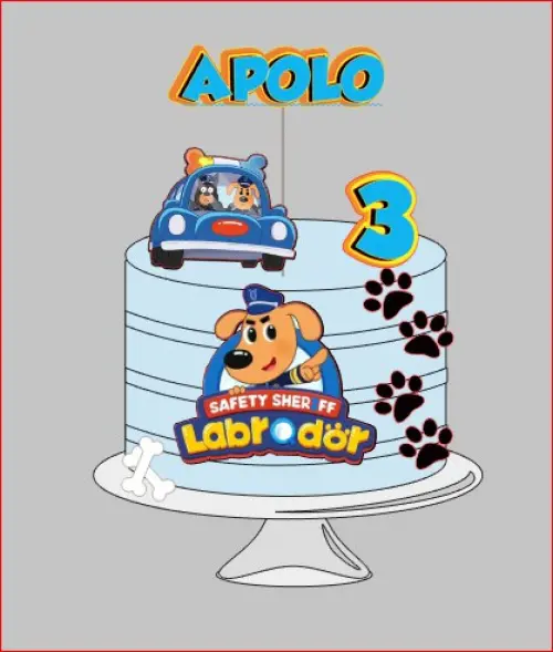 Topo de bolo Detetive Labrador