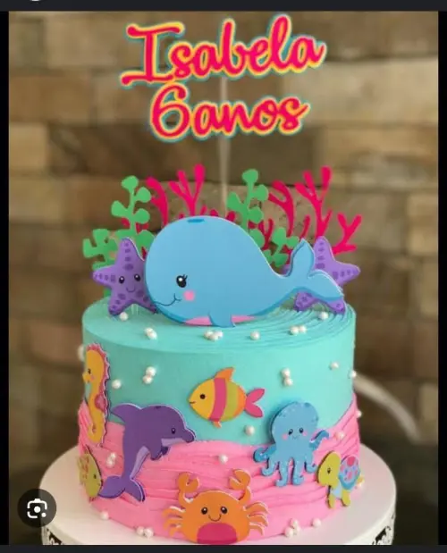 Arquivo de corte topo de bolo Fundo do Mar