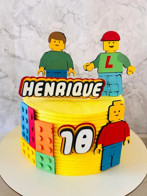 Topo de Bolo Lego