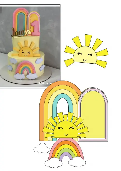 Arquivo de corte topo de bolo Sol Cute