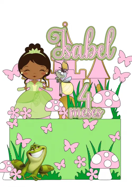 Arquivo de corte topo de bolo Tiana