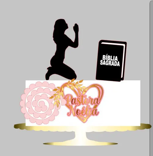 Arquivo de corte Topo de bolo mulher virtuosa