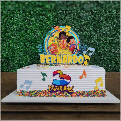 Arquivo de corte topo de bolo 3 Palavrinhas