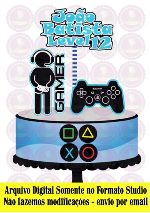 Arquivo de corte topo de bolo Video game