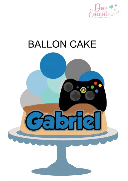 Arquivo de corte topo de bolo Video game