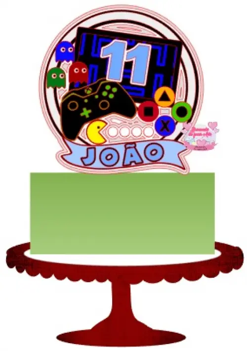 Arquivo de corte topo de bolo Video game