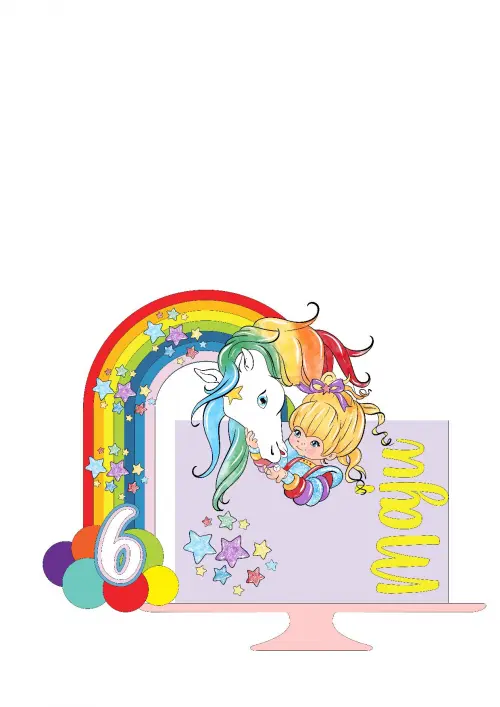 Arquivo de Corte Topo de Bolo Rainbow Brite