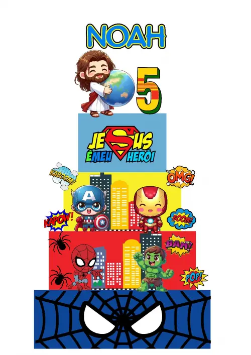 Arquivo de corte topo de bolo Jesus Meu heroi