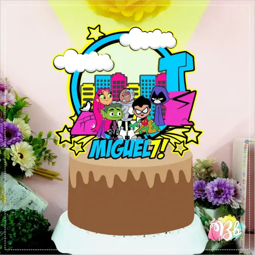 Arquivo de corte topo de bolo Jovens Titans