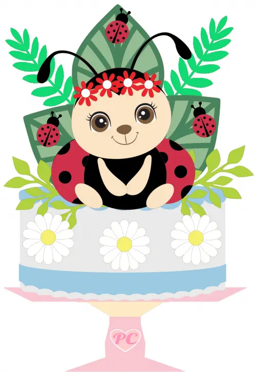 Arquivo de corte topo de bolo Joaninha