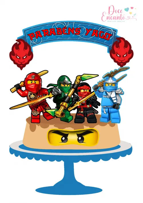 Arquivo de corte topo de bolo Ninja GO