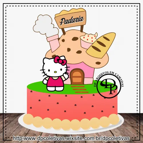 Arquivo de corte topo de bolo Hello Kitty