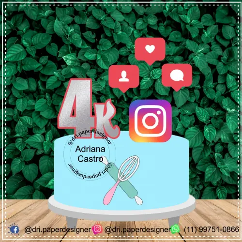 Arquivo de corte topo de bolo Instagram